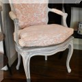 F03. Painted French provinicial chair with caned seat. 